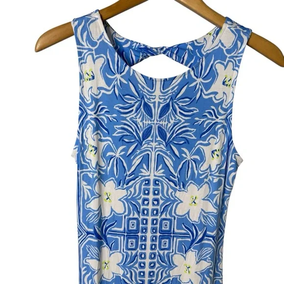 Lilly Pulitzer Noelle Maxi Dress Lunar Blue My Flutter Half Engineered Small - Picture 3 of 7